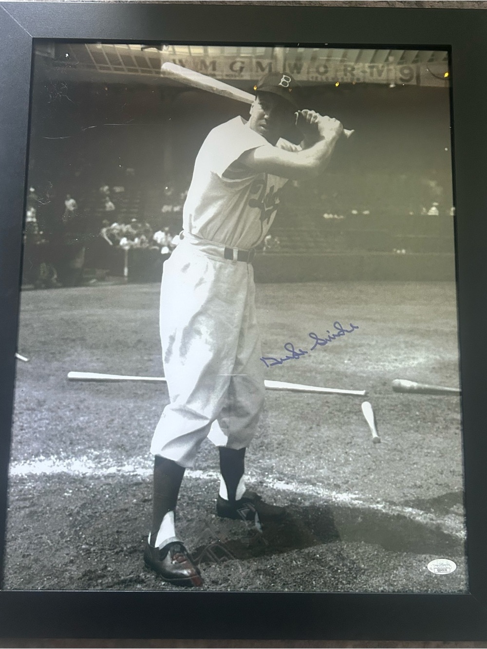 Duke Snider Black & White Baseball Photo Print - Autographed